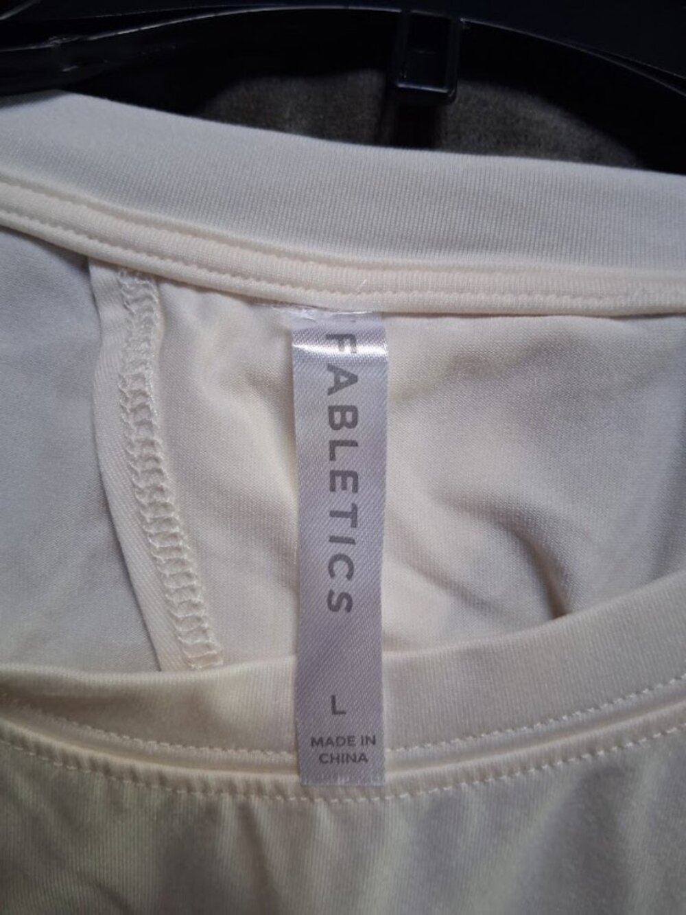 Fabletics Ivory Open Back Tank Top Sz L - Picture 4 of 5